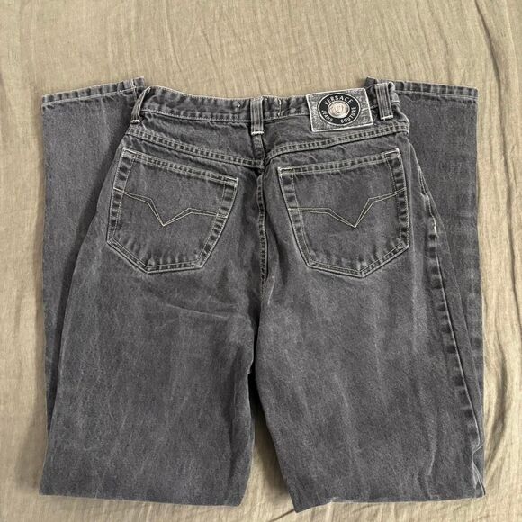 Versace Women's Grey and Black Jeans - Picture 1 of 8